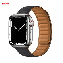 Load image into Gallery viewer, Leather Link For Apple watch band 44mm 40mm 41mm 45mm 42mm 38mm original Magnetic Loop bracelet iWatch series 3 5 4 SE 6 7 strap