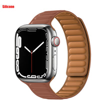 Charger l&#39;image dans la galerie, Leather Link For Apple watch band 44mm 40mm 41mm 45mm 42mm 38mm original Magnetic Loop bracelet iWatch series 3 5 4 SE 6 7 strap