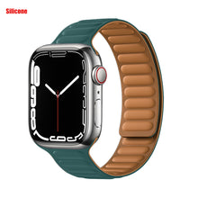 Load image into Gallery viewer, Leather Link For Apple watch band 44mm 40mm 41mm 45mm 42mm 38mm original Magnetic Loop bracelet iWatch series 3 5 4 SE 6 7 strap