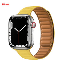 Load image into Gallery viewer, Leather Link For Apple watch band 44mm 40mm 41mm 45mm 42mm 38mm original Magnetic Loop bracelet iWatch series 3 5 4 SE 6 7 strap