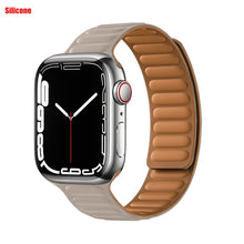 Load image into Gallery viewer, Leather Link For Apple watch band 44mm 40mm 41mm 45mm 42mm 38mm original Magnetic Loop bracelet iWatch series 3 5 4 SE 6 7 strap