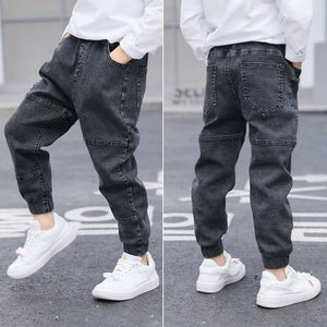 2022  Kids Boys Jeans Baby Clothes Classic Pants Children Denim Clothing Infant Boy Casual Bowboy Bottoms Trousers  4-12 Years