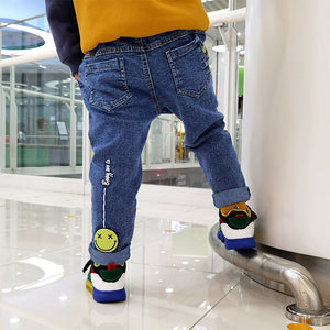 2022  Kids Boys Jeans Baby Clothes Classic Pants Children Denim Clothing Infant Boy Casual Bowboy Bottoms Trousers  4-12 Years