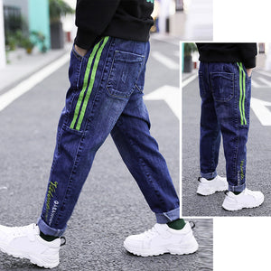 2022  Kids Boys Jeans Baby Clothes Classic Pants Children Denim Clothing Infant Boy Casual Bowboy Bottoms Trousers  4-12 Years