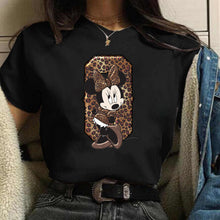 Load image into Gallery viewer, Women's Custom Name Letter Combination Printing T-Shirt Minnie Mouse Letter Font A B C D E F G Short Sleeve Tshirt