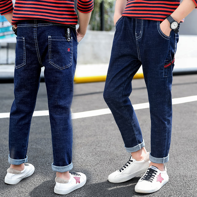 IENENS Kids Boys Jeans  Fashion Clothes Classic Pants Denim Clothing Children Baby Boy Casual Bowboy Long Trousers  5-13Y