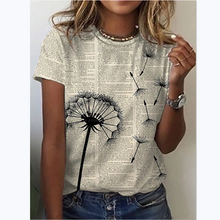 Charger l&#39;image dans la galerie, 3D Sunflower Women&#39;s floral print T-shirts, round neck T-shirts and Floral print, women&#39;s T-shirts