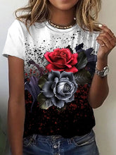 Load image into Gallery viewer, 3D Sunflower Women&#39;s floral print T-shirts, round neck T-shirts and Floral print, women&#39;s T-shirts