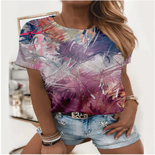 Charger l&#39;image dans la galerie, 3D Sunflower Women&#39;s floral print T-shirts, round neck T-shirts and Floral print, women&#39;s T-shirts