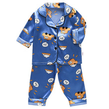 Load image into Gallery viewer, LJW Children&#39;s pajamas set Baby suit Kids Clothes Toddler Boys Girls Ice silk satin Tops Pants Set home Wear Kids pajamas