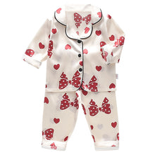 Load image into Gallery viewer, LJW Children&#39;s pajamas set Baby suit Kids Clothes Toddler Boys Girls Ice silk satin Tops Pants Set home Wear Kids pajamas