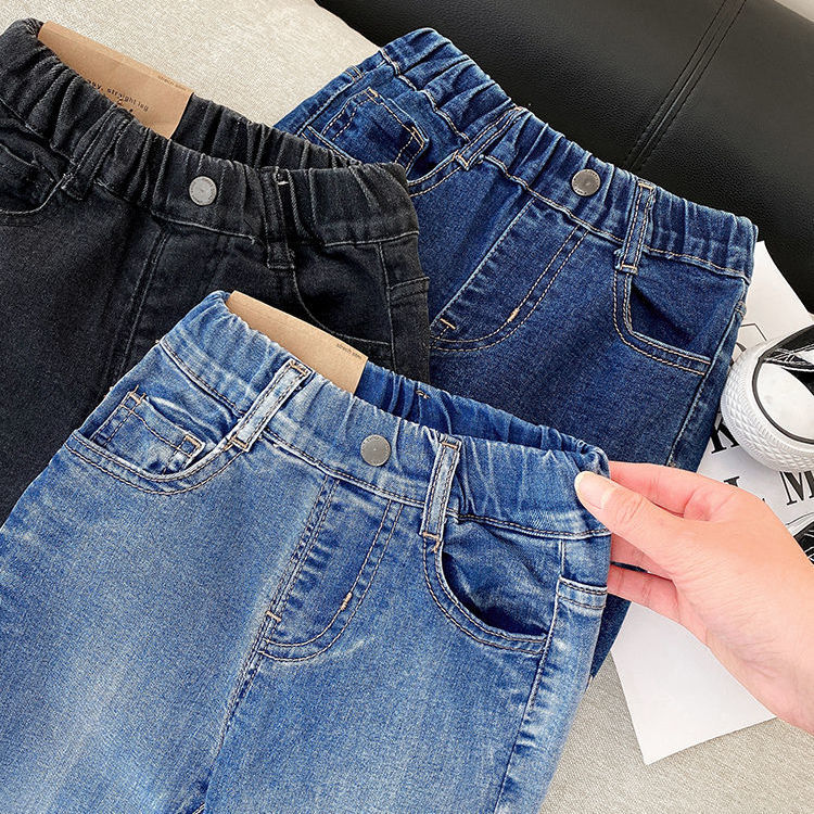 Boys jeans 2022 spring new baby all-match foreign style long pants children's casual pants trend P6308