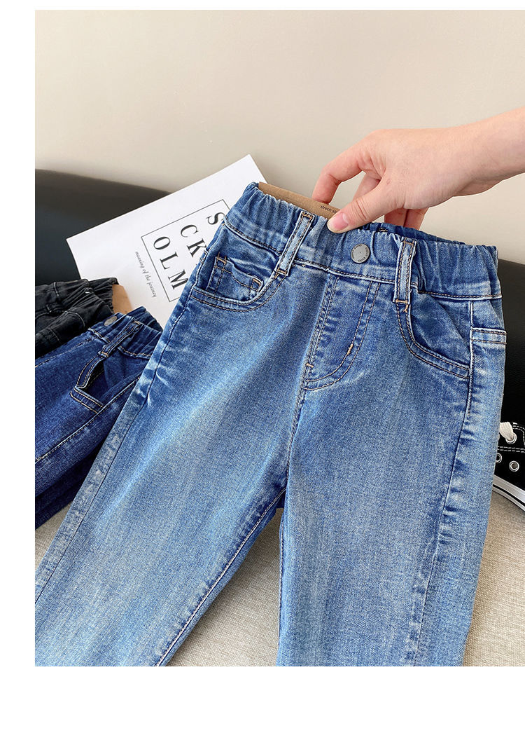 Boys jeans 2022 spring new baby all-match foreign style long pants children's casual pants trend P6308