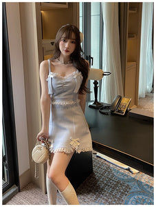 Lace Japanese Sweet Lolita Dress Women Bow Pink Kawaii Party Mini Dresses Female Blue Princess Korean Fashion Dresse Winter 2022