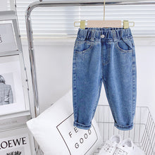 Load image into Gallery viewer, Autumn Spring Baby Boys Jeans Pants Kids Clothes Cotton Casual Children Trousers Denim Boys Clothes 2-6Year Blue and Beige