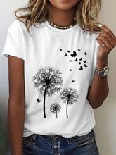 Load image into Gallery viewer, 3D Sunflower Women&#39;s floral print T-shirts, round neck T-shirts and Floral print, women&#39;s T-shirts