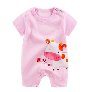 Newborn Baby Clothes Summer Short Sleeve Rompers Infant Boys Girls Cartoon Cotton Jumpsuit Toddler Thin Pajamas One Piece Outfit