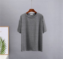 Load image into Gallery viewer, Hirsionsan Basic Cotton T Shirt Women 2022 Summer New Loose Solid Tees 19 Color Casual Loose Tshirt Oversized O Neck Female Tops