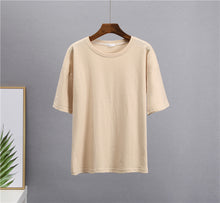 Load image into Gallery viewer, Hirsionsan Basic Cotton T Shirt Women 2022 Summer New Loose Solid Tees 19 Color Casual Loose Tshirt Oversized O Neck Female Tops