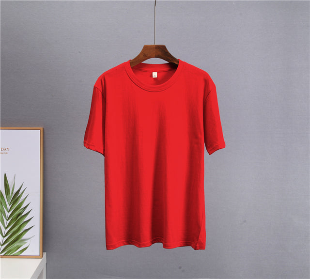 Hirsionsan Basic Cotton T Shirt Women 2022 Summer New Loose Solid Tees 19 Color Casual Loose Tshirt Oversized O Neck Female Tops