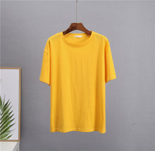 Load image into Gallery viewer, Hirsionsan Basic Cotton T Shirt Women 2022 Summer New Loose Solid Tees 19 Color Casual Loose Tshirt Oversized O Neck Female Tops