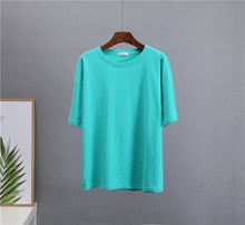 Load image into Gallery viewer, Hirsionsan Basic Cotton T Shirt Women 2022 Summer New Loose Solid Tees 19 Color Casual Loose Tshirt Oversized O Neck Female Tops
