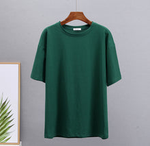 Load image into Gallery viewer, Hirsionsan Basic Cotton T Shirt Women 2022 Summer New Loose Solid Tees 19 Color Casual Loose Tshirt Oversized O Neck Female Tops