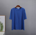 Hirsionsan Basic Cotton T Shirt Women 2022 Summer New Loose Solid Tees 19 Color Casual Loose Tshirt Oversized O Neck Female Tops