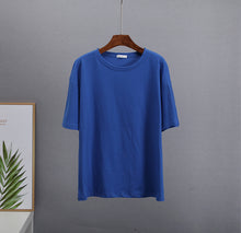 Load image into Gallery viewer, Hirsionsan Basic Cotton T Shirt Women 2022 Summer New Loose Solid Tees 19 Color Casual Loose Tshirt Oversized O Neck Female Tops