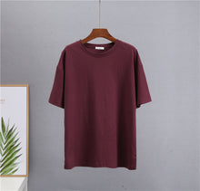 Load image into Gallery viewer, Hirsionsan Basic Cotton T Shirt Women 2022 Summer New Loose Solid Tees 19 Color Casual Loose Tshirt Oversized O Neck Female Tops