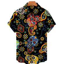 Charger l&#39;image dans la galerie, Men&#39;s Hawaiian Shirt Loose Top 5xl 3d Skull Print Shirts For Men 2022 Fashion Shirt Men Women Tee Breathable Summer Short Sleeve