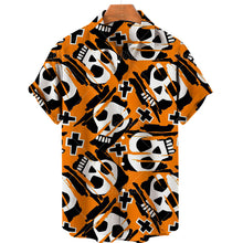 Charger l&#39;image dans la galerie, Men&#39;s Hawaiian Shirt Loose Top 5xl 3d Skull Print Shirts For Men 2022 Fashion Shirt Men Women Tee Breathable Summer Short Sleeve