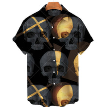 Charger l&#39;image dans la galerie, Men&#39;s Hawaiian Shirt Loose Top 5xl 3d Skull Print Shirts For Men 2022 Fashion Shirt Men Women Tee Breathable Summer Short Sleeve