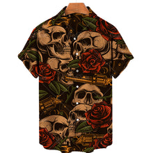 Charger l&#39;image dans la galerie, Men&#39;s Hawaiian Shirt Loose Top 5xl 3d Skull Print Shirts For Men 2022 Fashion Shirt Men Women Tee Breathable Summer Short Sleeve