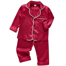 Charger l&#39;image dans la galerie, LJW Children&#39;s pajamas set Baby suit Kids Clothes Toddler Boys Girls Ice silk satin Tops Pants Set home Wear Kids pajamas