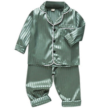 Charger l&#39;image dans la galerie, LJW Children&#39;s pajamas set Baby suit Kids Clothes Toddler Boys Girls Ice silk satin Tops Pants Set home Wear Kids pajamas