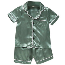 Charger l&#39;image dans la galerie, LJW Children&#39;s pajamas set Baby suit Kids Clothes Toddler Boys Girls Ice silk satin Tops Pants Set home Wear Kids pajamas