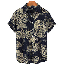 Charger l&#39;image dans la galerie, Men&#39;s Hawaiian Shirt Loose Top 5xl 3d Skull Print Shirts For Men 2022 Fashion Shirt Men Women Tee Breathable Summer Short Sleeve