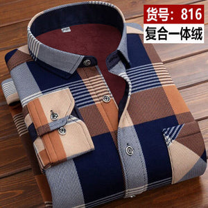 2022 winter Men&#39;s fashion smart casual striped long Sleeve Shirts,autumn men thicken Shirt Slim Fit Shirt Male full size M-4XL