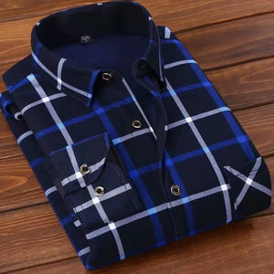 2022 winter Men&#39;s fashion smart casual striped long Sleeve Shirts,autumn men thicken Shirt Slim Fit Shirt Male full size M-4XL