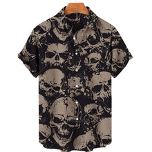 Charger l&#39;image dans la galerie, Men&#39;s Hawaiian Shirt Loose Top 5xl 3d Skull Print Shirts For Men 2022 Fashion Shirt Men Women Tee Breathable Summer Short Sleeve