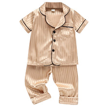 Charger l&#39;image dans la galerie, LJW Children&#39;s pajamas set Baby suit Kids Clothes Toddler Boys Girls Ice silk satin Tops Pants Set home Wear Kids pajamas