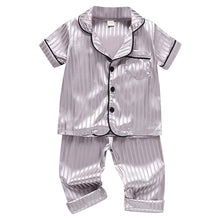 Charger l&#39;image dans la galerie, LJW Children&#39;s pajamas set Baby suit Kids Clothes Toddler Boys Girls Ice silk satin Tops Pants Set home Wear Kids pajamas