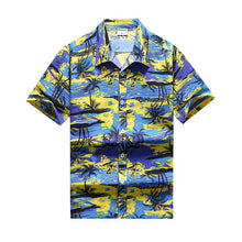 Load image into Gallery viewer, 26 Colors Summer Fashion Mens Hawaiian Shirts Short Sleeve Button Coconut Tree Print Casual Beach Aloha Shirt Plus Size 5XL