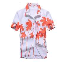 Load image into Gallery viewer, 26 Colors Summer Fashion Mens Hawaiian Shirts Short Sleeve Button Coconut Tree Print Casual Beach Aloha Shirt Plus Size 5XL
