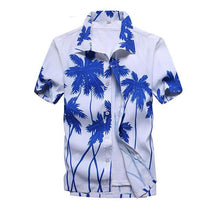 Load image into Gallery viewer, 26 Colors Summer Fashion Mens Hawaiian Shirts Short Sleeve Button Coconut Tree Print Casual Beach Aloha Shirt Plus Size 5XL
