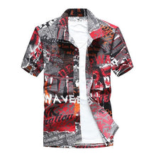 Load image into Gallery viewer, 26 Colors Summer Fashion Mens Hawaiian Shirts Short Sleeve Button Coconut Tree Print Casual Beach Aloha Shirt Plus Size 5XL