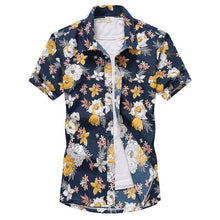 Load image into Gallery viewer, 26 Colors Summer Fashion Mens Hawaiian Shirts Short Sleeve Button Coconut Tree Print Casual Beach Aloha Shirt Plus Size 5XL