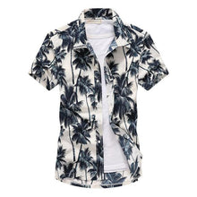 Load image into Gallery viewer, 26 Colors Summer Fashion Mens Hawaiian Shirts Short Sleeve Button Coconut Tree Print Casual Beach Aloha Shirt Plus Size 5XL