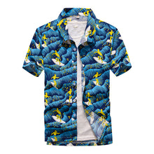 Load image into Gallery viewer, 26 Colors Summer Fashion Mens Hawaiian Shirts Short Sleeve Button Coconut Tree Print Casual Beach Aloha Shirt Plus Size 5XL